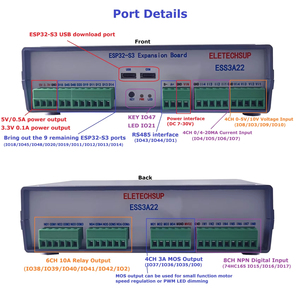 ESP32-S3 26 canaux GPIO Module <span class=keywords><strong>ESPHome</strong></span> Assistant domestique domotique intelligente <span class=keywords><strong>Ethernet</strong></span> Wifi RS485 relais MOS contrôleur ESS3A22 - Product Image 4