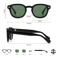 Qualité supérieure classique forme ronde acétate femmes rétro lunettes de soleil 2024 Vintage personnalisé CR39 lentille acétate lunettes de soleil pour unisexe
