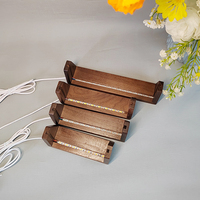 Veilleuse romantique en acrylique personnalisée pour décoration de mariage, support de lampe 3D, cadre photo LED en forme de U, base de lampe en bois