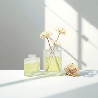 Désodorisant Rechargeable Reed Diffuseur Bouteille Nouveau Design Unique Forme Emballage Rayé Verre Aromathérapie Bouteille 100ml 200ml
