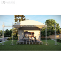 Plataforma de escenario de cristal de boda de lujo, escenario de cristal hermoso de plexiglás transparente de aluminio