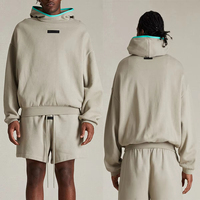 Ensemble de survêtement unisexe essentiel : sweat à capuche vierge, pantalon de jogging, ensemble sweat-shirt et pantalon de survêtement à logo personnalisé