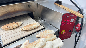 Four à pizza professionnel rotatif à plaque en pierre électrique, idéal pour les <span class=keywords><strong>restaurants</strong></span> italiens authentiques - Product Image 6