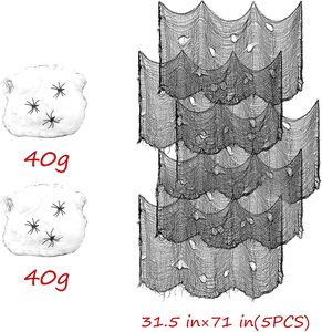 Tessuto Spaventoso per Halloween da 600g, Rete Elastica a Forma di <span class=keywords><strong>Ragnatela</strong></span> per Decorazioni di Feste e Case Infestate - Product Image 2