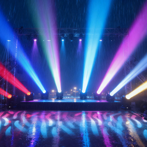 תאורת לייזר חיצונית עמידה למים IP66 260W 300W 380W ראש נע בעל CRI גבוה 95 מסגסוגת יציקה לפארקי שעשועים, מלונות ובמות - Product Image 6