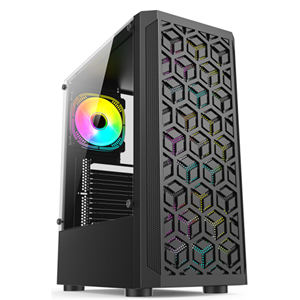 Boîtier <span class=keywords><strong>PC</strong></span> de bureau en verre trempé Matx Eatx avec écran LCD - Product Image 1