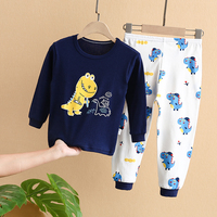Ensemble de pyjama unisexe pour enfants, imprimé animal, manches longues, pantalon long, 100% coton peigné, logo personnalisé, style décontracté d'automne