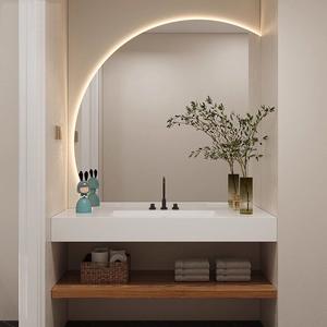 Light luxury modern hotel apartment <b>wall</b> mounted <b>mirror</b> stainless steel bathroom cabinet - Product Image 2