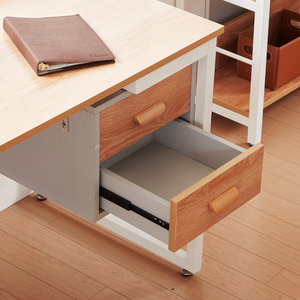 Bàn Học Máy Tính Bàn Máy Tính Bàn Với Kệ Đồ Nội Thất Văn Phòng Gia Đình Hiện Đại, Khung Kim Loại Bằng Gỗ - Product Image 5