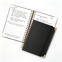 Carnet à spirale de haute qualité à couverture rigide, journal personnalisé avec spirale, A5, élastique épais, 100 feuilles, écriture facile, personnalisable