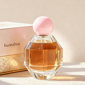 Nuevo diseño, venta al por mayor, botella de Perfume de vidrio vacía de 100ml, botellas de Perfume redondas transparentes, botella de Spray de vidrio cosmético, atomizador - Product Image 1