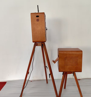 Photomaton rétro en bois YPT avec écran tactile de 18,5 pouces, compatible Wi-Fi et Bluetooth, iPad/appareil photo/smartphones, impression en libre-service