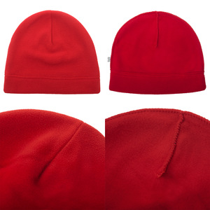 Knitted Hat Red Solid Color Warm Windproof Foldable Adult Fashion Winter Cap - Product Image 1