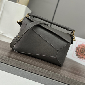 Brown Leather Look Bag Charm Crossbody Purse Shoulder Handbag Geometric Tote Bag for Daily Commuting - Product Image 3