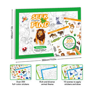 Ricerca personalizzata e trovare <span class=keywords><strong>libro</strong></span> adesivo per bambini giochi educativi giocattoli cercare e trovare animali sticker pad per bambini - Product Image 1