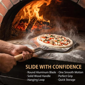 Accessori da Cucina: Pala per Pizza in Lega di Alluminio 12*14 Pollici con Manico in Legno, Utensile per Girare la Pizza - Product Image 4