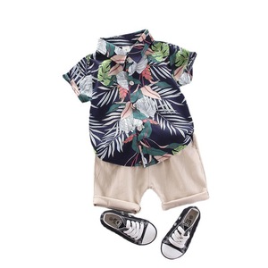 Ensemble de shorts imprimés style <span class=keywords><strong>plage</strong></span> pour enfants, survêtement pour tout-petit garçon, vêtements pour bébé, vente en gros - Product Image 1