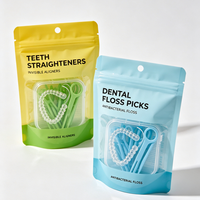 Sachet d'emballage dentaire de qualité alimentaire, imprimé sur mesure, pour appareils dentaires invisibles, pochette de rangement en plastique mat avec fermeture éclair