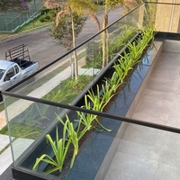 Rambarde en verre sans cadre en aluminium de conception moderne pour la maison Balcon Villa Appartement Escalier Garde-corps-Rouille/Résistant à l'eau