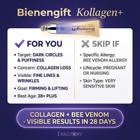 Crème Contour des Yeux Hydratante et Raffermissante à l'Acide Hyaluronique, Vitamine C, Stick de Massage pour Cernes et Ridules, au Venin d'Abeille Bio et Collagène