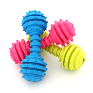 Jouets pour animaux de compagnie en caoutchouc en forme d'haltères, jouets à mâcher de qualité pour chats et chiens - Product Image 4