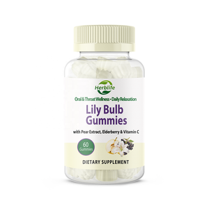 Gummies de lys en marque blanche OEM avec extrait de poire, sureau et vitamine C pour la relaxation quotidienne et le bien-être oral et de la gorge - Product Image 1