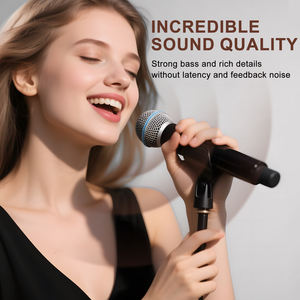 Micrófono Inalámbrico Dinámico Profesional DL2, Portátil, de Metal, para Karaoke, Actuaciones en Escenarios al Aire Libre, Canto - Product Image 6