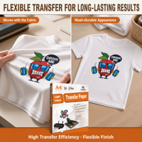 Papier transfert jet d'encre A4 en gros pour tissus en coton clairs, t-shirts, sacs, impression personnalisée DIY