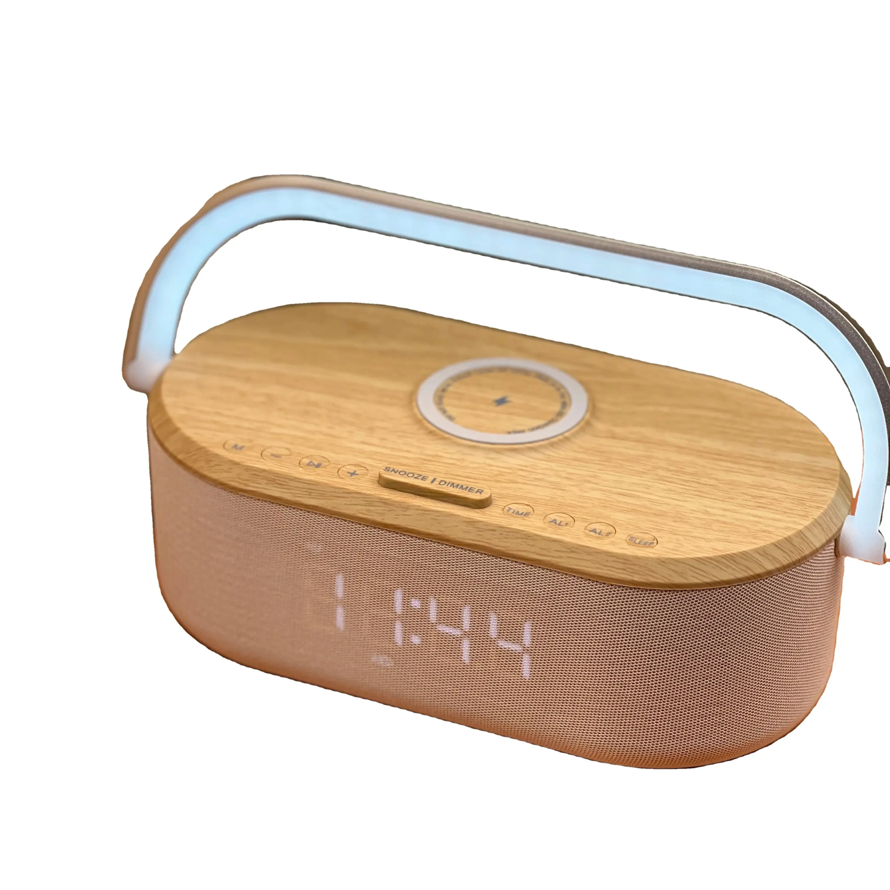 Cargador inalámbrico y combinación de altavoz Bluetooth Estación de carga multifuncional patentada para teléfonos Lámpara de sueño de música Bluetooth