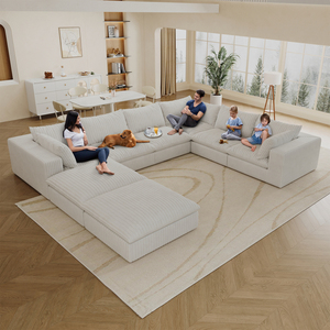 Canapé en stock aux États-Unis, livraison directe, meubles de salon traditionnels américains, canapé modulaire en velours côtelé, ensembles de canapés - Product Image 2