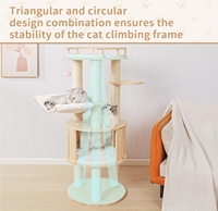 Tour d'escalade pour chat en bois massif et sisal, multi-niveaux, durable, écologique, de haute qualité, vente en gros du fabricant