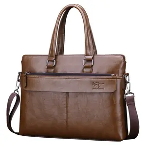 Wholesale Fashion Waterproof Men PU Leather Business Shoulder Bag Briefcase Tote Handbag Factory Price Directly