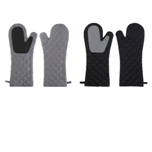 Mitaines de four extra longues de 47 cm, résistantes à la chaleur, antidérapantes, pour la cuisson en cuisine - Product Image 3