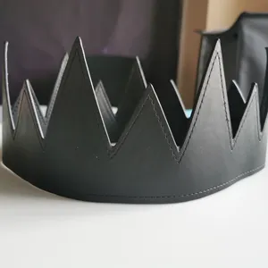 Benutzer definiertes Logo und Design Stirnband PU Leder Party Crown Hüte für Erwachsene