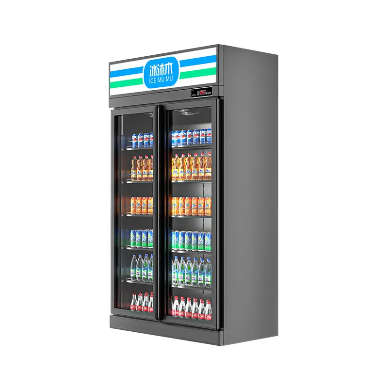 Economy Environment friendly Glass Door Commercial Refrigerated Showcase Commercial Drink Display Cooler