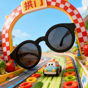 Children <b>Sunglasses</b> UV400 <b>Round</b> Full Rim Soft Frame Sun Protection 0-3 Years Unisex Model 23064 - Product Image 1