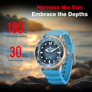 Orologio da Polso North Edge TRITON di Lusso a Energia Solare, Quarzo, Sportivo, Impermeabile 300m, per Immersioni Profonde, con Cinturino in Silicone per <span class=keywords><strong>Uomo</strong></span> - Product Image 3