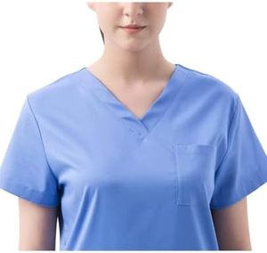 Set Top da <span class=keywords><strong>donna</strong></span> con scollo a V e pantaloni Cargo Multi-tasca abbigliamento da lavoro elasticizzato per infermiere e medici uniformi ospedaliere - Product Image 4