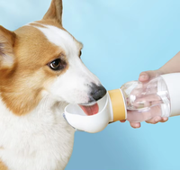 Distributeur d'eau pour chiot personnalisé OEM en gros avec distributeur de croquettes et de friandises détachable pour le parc, la promenade, la course, la randonnée – Gris