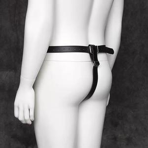 Sexy Verstelbare Pu Strats Slave Seksspeeltjes Riem Op Bondage Gear Dildo Volwassen Sm Harnas Ijzeren Ring Kuisheid Riem Ondergoed - Product Image 2
