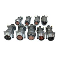 Conector circular 2PM Enchufe hembra sin blindaje 2PM14K4QA2 Cubierta negra Enchufe recto Conector eléctrico 400 ℃ Fibra de vidrio de baquelita