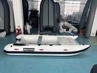 Bateau pneumatique catamaran en aluminium de 3,8 m, Mehler PVC, capacité de 6 personnes avec plateforme d'extension à l'avant pour la surveillance, fabriqué en Chine OEM ODM