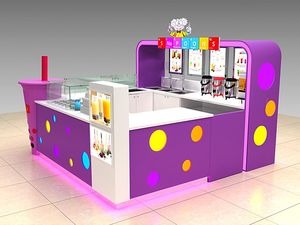 Mostrador de Comida Rápida de Madera Barnizada para Cafetería y Quiosco de Café, Exhibidor de Té de Burbujas, Muebles de Diseño Interior - Product Image 2