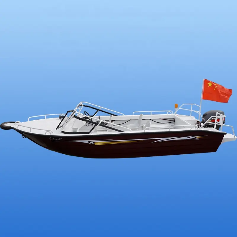 قارب ألومنيوم ملحوم بالكامل 17.4 قدم / 5.3 متر قارب سريع ثابت للرياضات المائية ومعدات الترفيه المائي