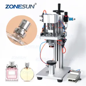 ZONESUN ZS-YG08 Perfume Cravação Capper Máquina Máquina Da Imprensa do Tampão de Metal Nivelamento Da Máquina