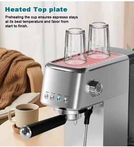 Meilleure machine à café expresso intelligente en acier inoxydable italien, vente en gros, fabrication chinoise, machine à cappuccino instantanée, double, hôtel, ménage - Product Image 3