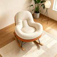 Fauteuil balançoire individuel en métal pour la maison, chaise longue paresseuse en fer, canapé balançoire, chaise à bascule