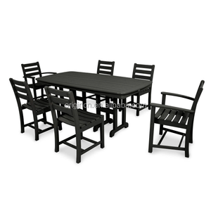 Ensemble de mobilier d'extérieur moderne et imperméable pour patio, table à manger et 6 chaises, en aluminium durable, pour hôtel et appartement - Product Image 1