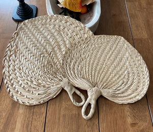 Doğal rafya Buri el Fan Boho tarzı yaprak şekli ev Art Deco için el işi duvar asılı plaj düğün dekor hatıra hediyeler - Product Image 6