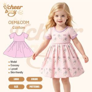 Vestido de Verano de Bambú con Estampado de Dibujos Animados para Bebés, Marca Ucheer Sports, Manga Regular, Personalizable ODM, Ropa Infantil - Product Image 2